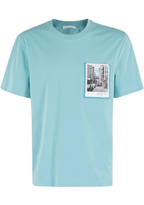 Helmut Lang graphic-print cotton t-shirt - Blue