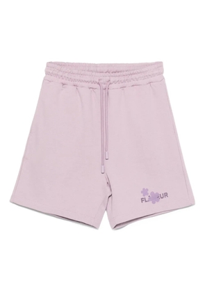 FLÂNEUR logo-print drawstring track shorts - Purple