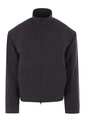 Balenciaga high-collar padded-shoulder jacket - Black