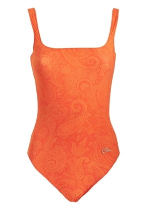 ETRO paisley-print sleeveless swimsuit - Orange