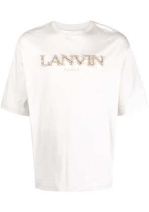 Lanvin logo-embroidered cotton T-shirt - Grey