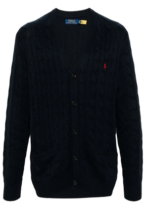 Polo Ralph Lauren logo-embroidered cable-knit cardigan - Blue