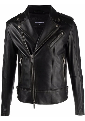 DSQUARED2 leather biker jacket - Black