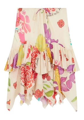 Donde Esteban floral-print midi skirt - Neutrals