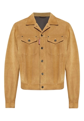 DSQUARED2 leather button-fastening jacket - Brown
