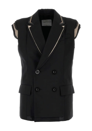 sacai double-breasted embellished vest - Black