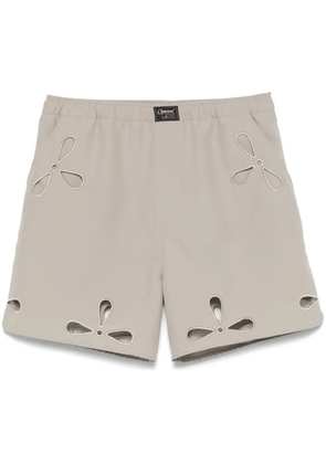 Coperni petal-embroidered cut-out shorts - Neutrals