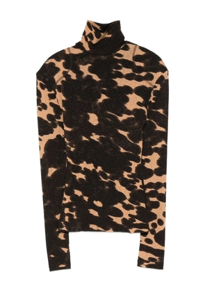 Nanushka print turtleneck top - Brown