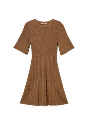 TWINSET lurex knitted dress - Brown