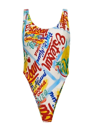 Donde Esteban Bazurto printed swimsuit - White