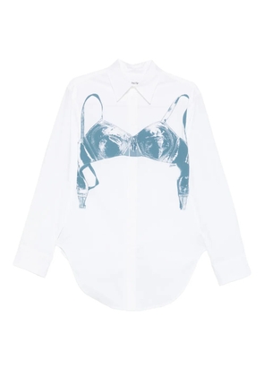 Jean Paul Gaultier Bra-print cotton shirt - White