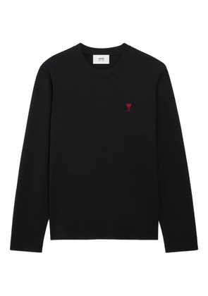AMI Paris Ami De Coeur organic-cotton long-sleeve T-shirt - Black