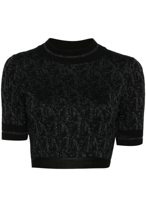 Palm Angels monogram-jacquard knitted top - Black