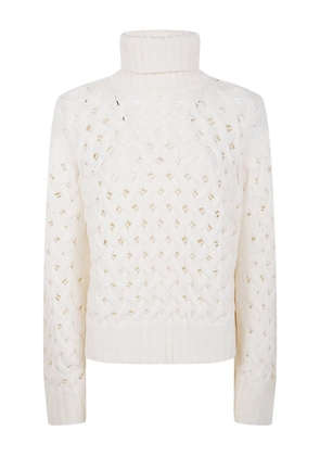 P.A.R.O.S.H. braided turtleneck sweater - White