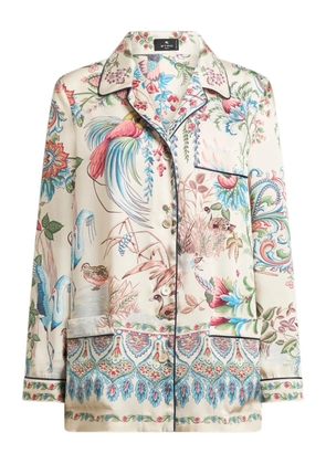 ETRO fauna flora-print twill shirt - Neutrals