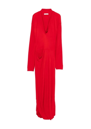 LEMAIRE cowl-neck pocket dress - Red