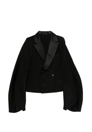 sacai double-breasted cropped jacket - Black