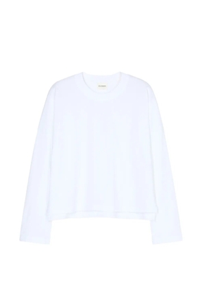 Closed crew-neck long-sleeve T-shirt - White