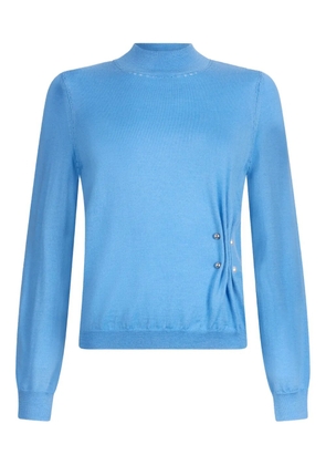 LIU JO gathered bead-embellished sweater - Blue