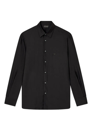 Emporio Armani logo-patch shirt - Black