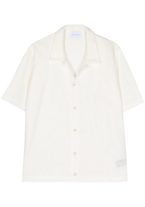 BLUE SKY INN waffle-pattern bowling shirt - White