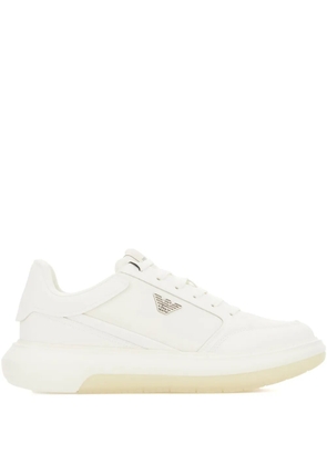 Emporio Armani logo-plaque platform sneakers - White