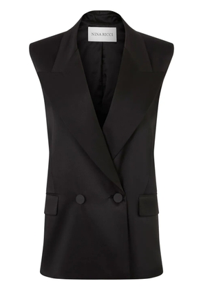 Nina Ricci double-breasted satin blazer - Black