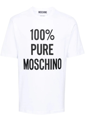 Moschino slogan-print cotton T-shirt - White