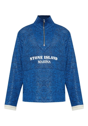Stone Island logo-embroidered sweatshirt - Blue