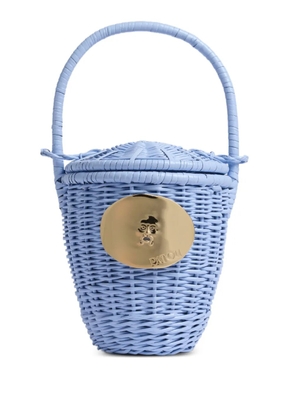 Patou iconic wicker bucket bag - Blue