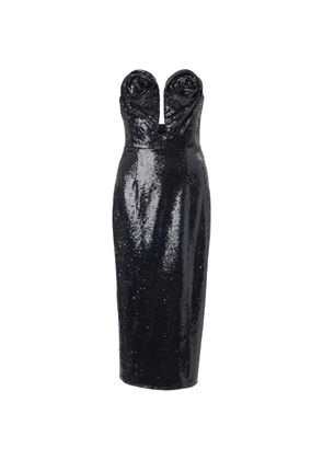 Carolina Herrera U-neck sequined midi dress - Black
