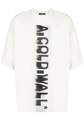 A-COLD-WALL* blurred logo-print T-shirt - Neutrals