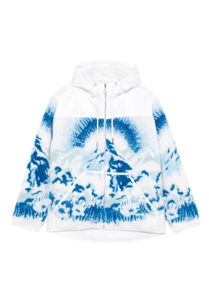 Casablanca ski-landscape hooded jacket - White