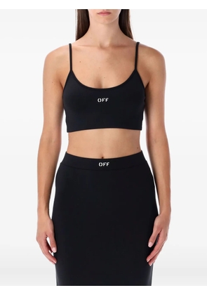 Off-White Sleek spaghetti-strap crop top - Black