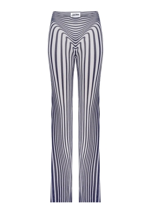 Jean Paul Gaultier elasticated morphing-stripes trousers - White