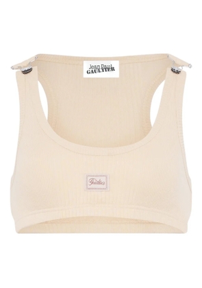 Jean Paul Gaultier ribbed buckled top - Neutrals