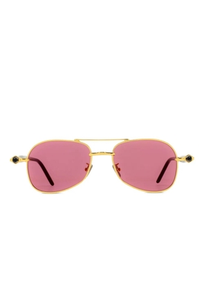 Kuboraum double-bridge pilot-frame sunglasses - Gold