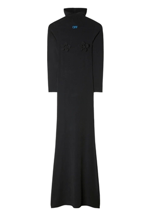 Off-White floral-appliqué hooded dress - Black