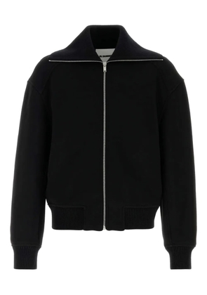 Jil Sander zip-up wool bomber jacket - Black