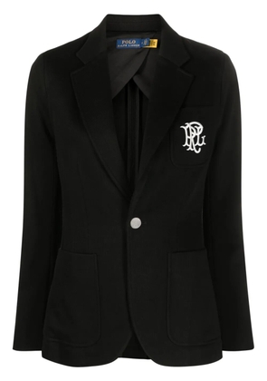 Polo Ralph Lauren embroidered-logo single-breasted blazer - Black