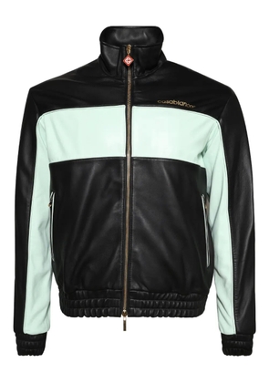 Casablanca panelled leather jacket - Black