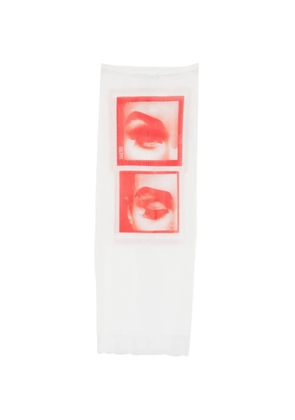 Jean Paul Gaultier eye graphic midi skirt - White