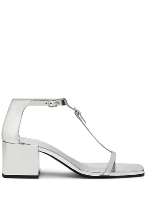 Courrèges Double Buckle leather sandals - Silver