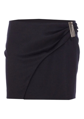 The Attico draped plaque-embellished skirt - Black