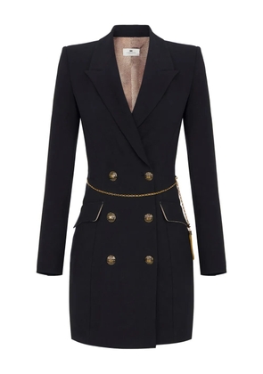 Elisabetta Franchi chain-embellished double-breasted dress - Black