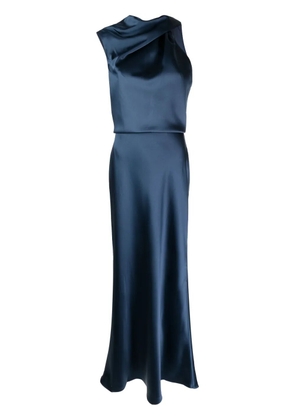 Amsale asymmetric draped satin gown - Blue