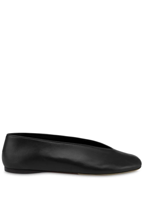 Moschino leather ballerina shoes - Black
