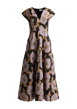 St. John floral-jacquard maxi dress - Black