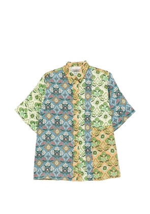 ALEMAIS Ali Spliced floral shirt - Blue