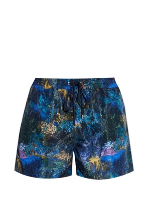 Paul Smith printed drawstring-fastening swim shorts - Blue